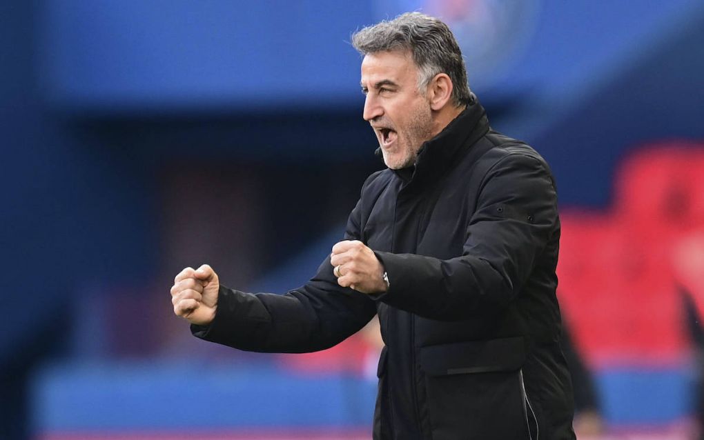 joie de Christophe Galtier - entraineur Losc en fin de match FOOTBALL : PSG vs LOSC - Ligue1 Uber Eats - 03/04/2021 JBAutissier/Panoramic PUBLICATIONxNOTxINxFRAxITAxBEL