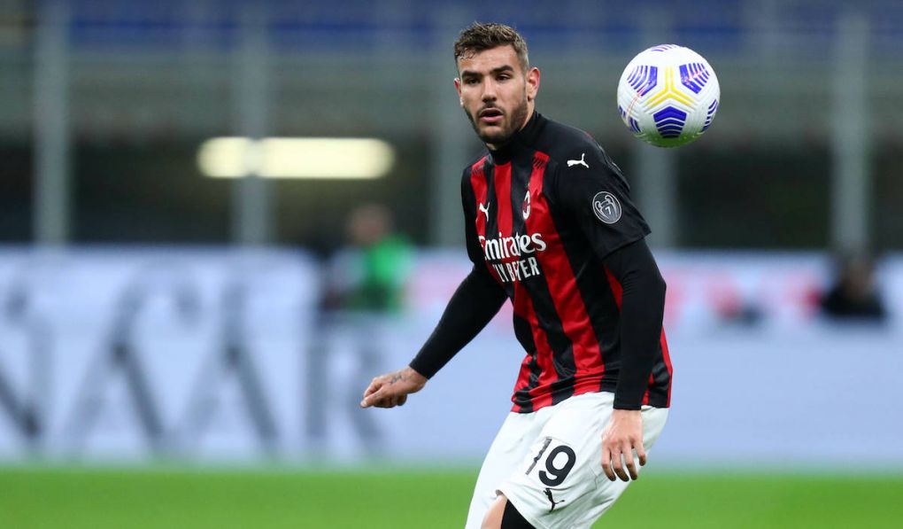 Ac Milan v Benevento Calcio, Italian Serie A. Theo Hernandez of Ac Milan in action during the Serie A match between Ac Milan and Benevento Calcio. at Stadio Giuseppe Meazza on May 1 2021 in Milan, Italy. Milano Stadio Giuseppe Meazza Italy Copyright: xMarcoxCanonierox