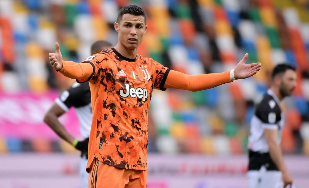 Cristiano Ronaldo of Juventus FC reacts during the Serie A football match between Udinese Calcio and Juventus FC at Friuli Stadium in Udine Italy, May 2nd, 2020. Photo Federico Tardito / Insidefoto federicoxtardito