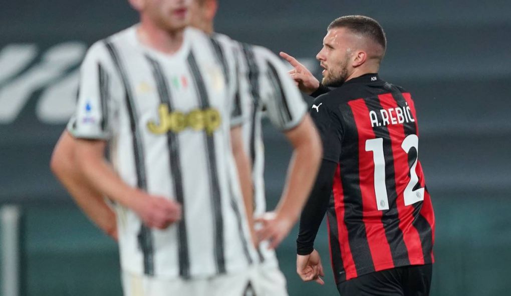 Photo LaPresse - Spada May 9 , 2021 Turin Italy Soccer A.C. Milan- Season 2020-2021 - Serie A Juventus vs Milan In the pic: celebrates after scoring 0-2 Ante Rebic PUBLICATIONxNOTxINxITAxFRAxCHN Copyright: xSpadax