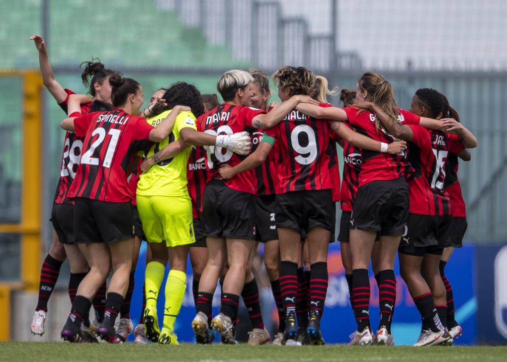 Final Joy Group Milan during the Italian Womens Serie A match between Sassuolo Women 0-0 Milan Women at Enzo Ricci Stadium on May 15, 2021 in Sassuolo, Italy. Noxthirdxpartyxsales PUBLICATIONxNOTxINxJPN 160351174