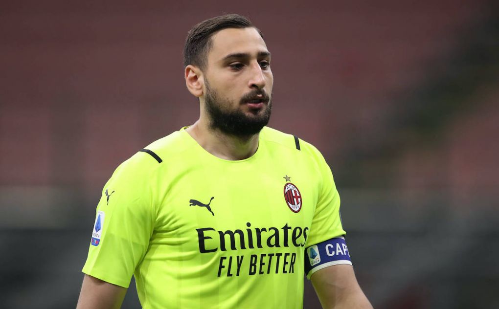 Milan, Italy, 16th May 2021. Gianluigi Donnarumma of AC Milan reacts during the Serie A match at Giuseppe Meazza, Milan. Picture credit should read: Jonathan Moscrop / Sportimage PUBLICATIONxNOTxINxUK SPI-1051-0121