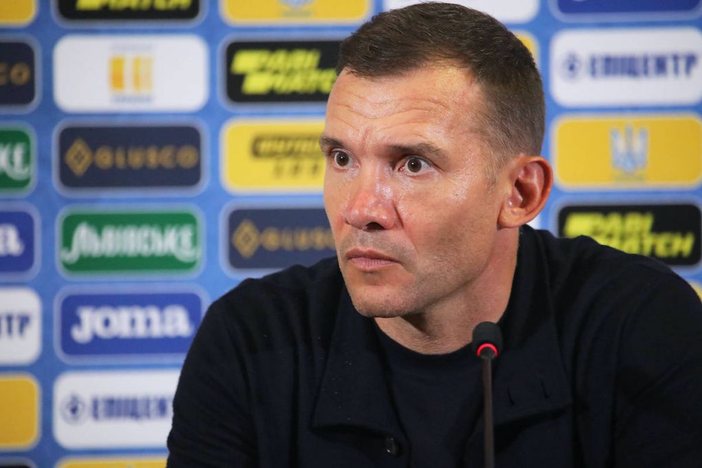 KHARKIV, UKRAINE - MAY 23, 2021 - Head coach of Ukraine Andriy Shevchenko attends a post-match news conference after a 1-1 draw against Bahrain in a friendly match, Kharkiv, northeastern Ukraine. News conference of Andriy Shevchenko after 1-1 draw against Bahrain Copyright: xVyacheslavxMadiyevskyyx