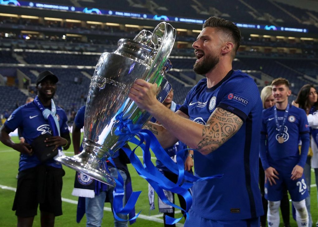 Porto, Portugal, 29th May 2021. Olivier Giroud of Chelsea celebrates during the UEFA Champions League match at the Estadio do Dragao, Porto. Picture credit should read: David Klein / Sportimage PUBLICATIONxNOTxINxUK SPI-1071-0332