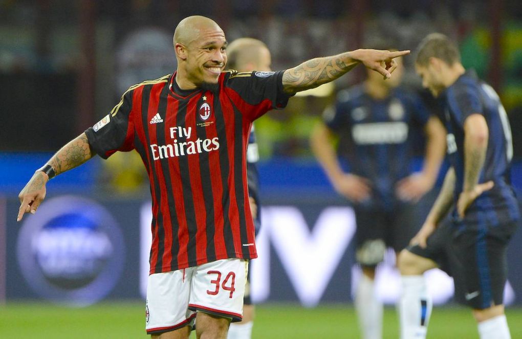 Nigel De Jong Milan 1-0. Celebration goal Milano 04-05-2014 Stadio Giuseppe Meazza - Football 2013/2014 Serie A, AC Milan vs. Inter Mailand PUBLICATIONxNOTxINxITAxFRA giuseppexceleste Nigel de Jong Milan 1 0 Celebration Goal Milano 04 05 2014 Stadio Giuseppe Meazza Football 2013 2014 Series A AC Milan vs Inter Milan PUBLICATIONxNOTxINxITAxFRA