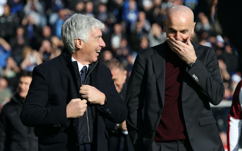 Gian Piero Gasperini Head coach of Atalanta and Stefano Pioli Head coach of AC Milan pictured before the Serie A match at Gewiss Stadium, Bergamo. Picture date: 22nd December 2019. Picture credit should read: Jonathan Moscrop/Sportimage PUBLICATIONxNOTxINxUK SPI-0393-0051