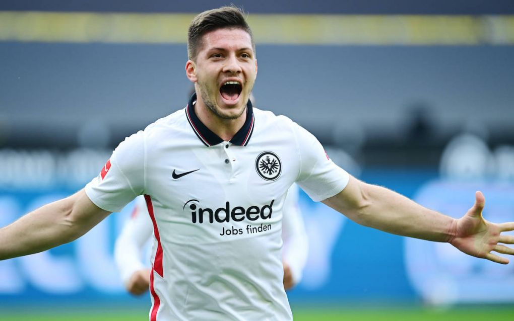 Fussball 0:1 Tor, Jubel, Luka Jovic Frankfurt Dortmund, 03.04.2021, Fussball, Bundesliga, Borussia Dortmund - Eintracht Frankfurt Dortmund *** Football 0 1 Goal, Cheers, Luka Jovic Frankfurt Dortmund, 03 04 2021, Football, Bundesliga, Borussia Dortmund Eintracht Frankfurt Dortmund Poolfoto Groothuis/Witters/Pool - via Gabriel Boia/EIBNER-PRESSEFOTO/Witters ,EDITORIAL USE ONLY