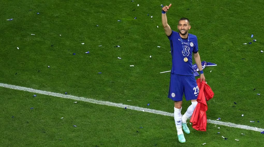 Manchester City v Chelsea - UEFA Champions League - Final - Estadio do Dragao Chelsea s Hakim Ziyech celebrates after the UEFA Champions League final match held at Estadio do Dragao in Porto, Portugal. Picture date: Saturday May 29, 2021. Editorial use only, no commercial use without prior consent from rights holder. PUBLICATIONxINxGERxSUIxAUTxONLY Copyright: xAdamxDavyx 60087521