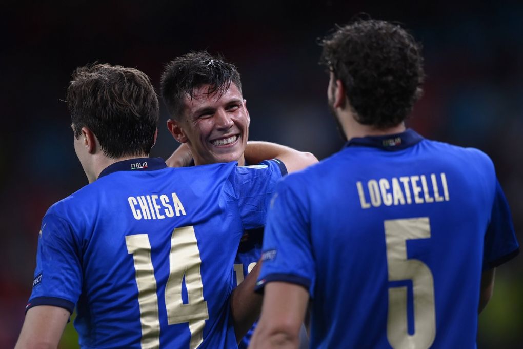 Photo LaPresse - Fabio Ferrari June 26, 2021 London, Great Britain soccer Italy vs Austria - Euro 2020 - European Football Championship - Round of 16 -Wembley Stadium of London. In the pic:Matteo Pessina Italy celebrates after gol PUBLICATIONxNOTxINxITAxFRAxCHN Copyright: xFabioxFerrari/LaPressex