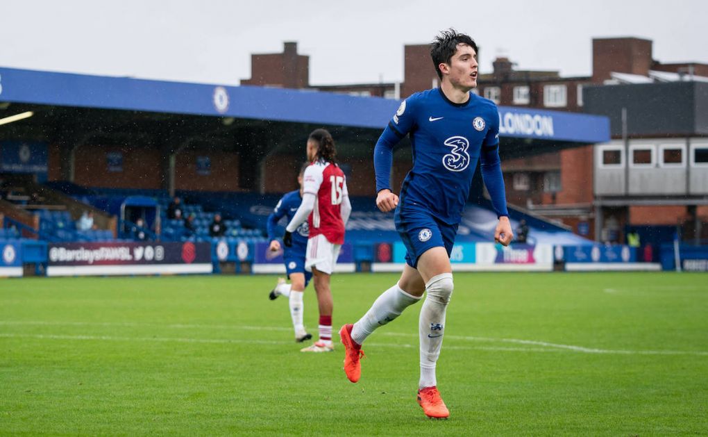Valentino Tino Livramento of Chelsea celebrates scoring his teams 3rd goal during the Premier League 2 match played behind closed doors between Chelsea U23 and Arsenal U23 at the Kingsmeadow Stadium, Kingston, England. Played without supporters able to attend due to the current government rules during the COVID-19 pandemic on 4 October 2020. PUBLICATIONxNOTxINxUK Copyright: xAndyxRowlandx PMI-3641-0041