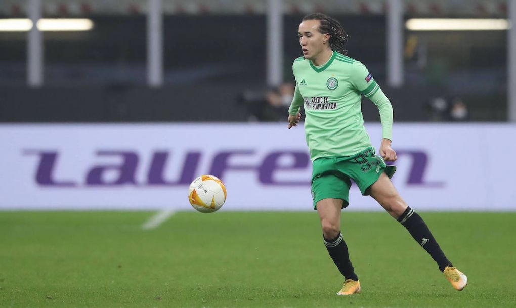 Diego Laxalt of Celtic during the UEFA Europa League match at Giuseppe Meazza, Milan. Picture date: 3rd December 2020. Picture credit should read: Jonathan Moscrop/Sportimage PUBLICATIONxNOTxINxUK SPI-0786-0130