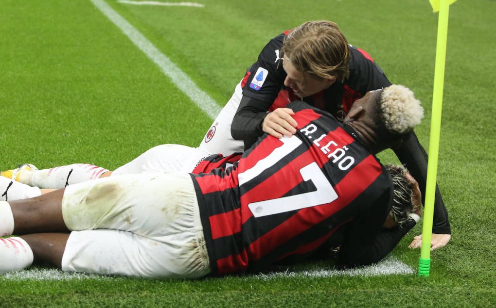 Serie A Championship 2020-21, Milan-Spezia 3-0, RAFAEL LEAO, THEO HERNANDEZ, JENS PETTER HAUGE CAMPIONATO SERIE A 2018-19 MILAN-SPEZIA 3-0 PUBLICATIONxNOTxINxITA