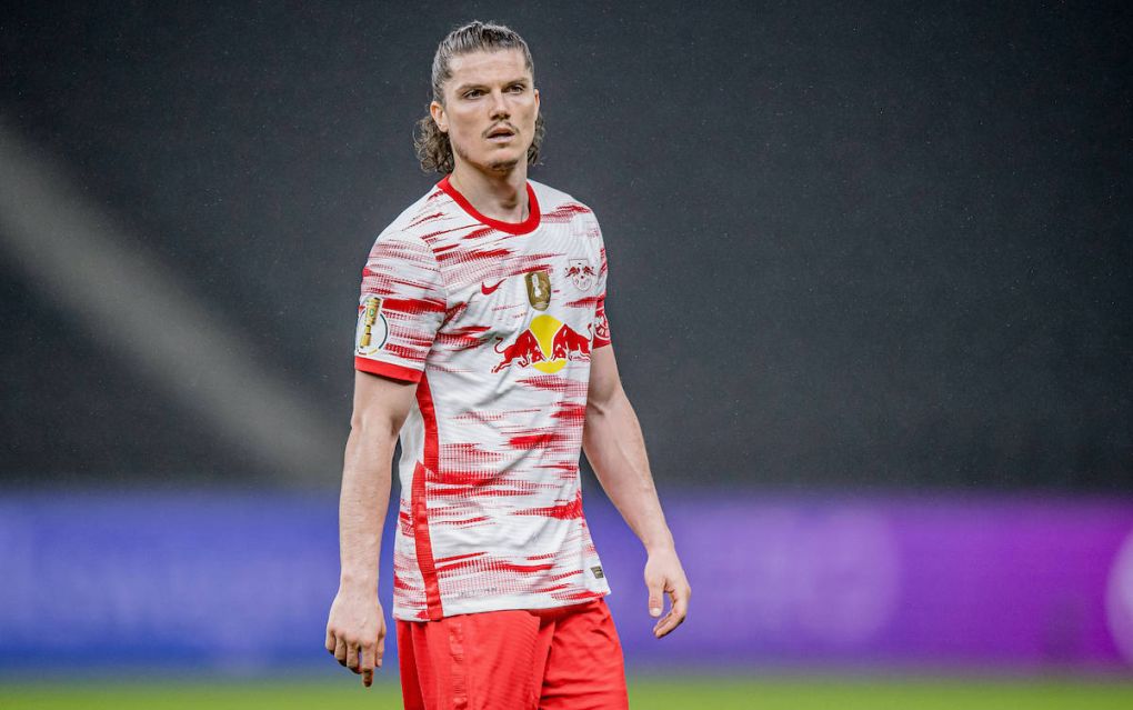 Leipzigs Marcel Sabitzer / DFB-Pokalfinale 2021, RB Leipzig - Borussia Dortmund 1:4 / 13. Mai 2021, Berlin Olympiastadion. RB Leipzig - Borussia Dortmund 1:4 *** Leipzigs Marcel Sabitzer DFB Pokal final 2021, RB Leipzig Borussia Dortmund 1 4 13 May 2021, Berlin Olympiastadion RB Leipzig Borussia Dortmund 1 4