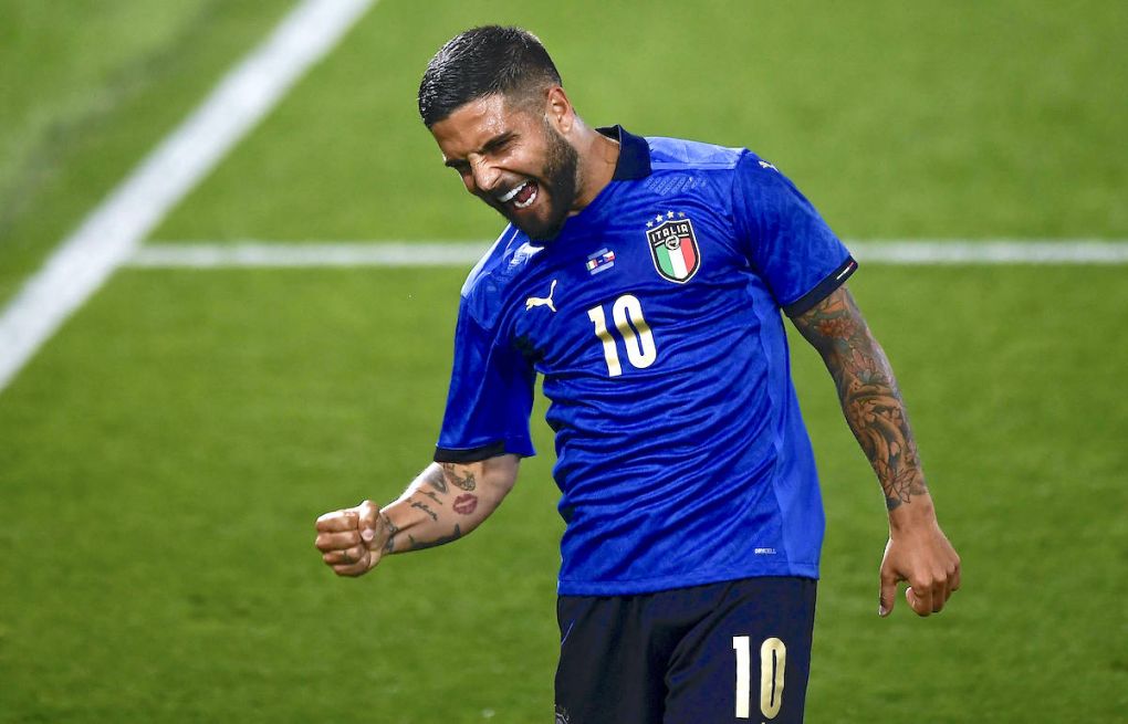 Italy v Czech Republic - International Friendly, L‰nderspiel, Nationalmannschaft Lorenzo Insigne of Italy celebrates after scoring a goal during the international friendly match between Italy and Czech Republic. Italy won 4-0 over Czech Republic. Bologna Italy Copyright: xNicolxCampox