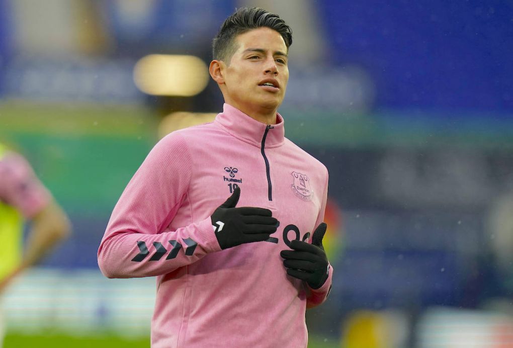 James Rodriguez of Everton warms up during the Premier League match at Goodison Park, Liverpool. Picture date: 3rd October 2020. Picture credit should read: Andrew Yates/Sportimage PUBLICATIONxNOTxINxUK SPI-0688-0005