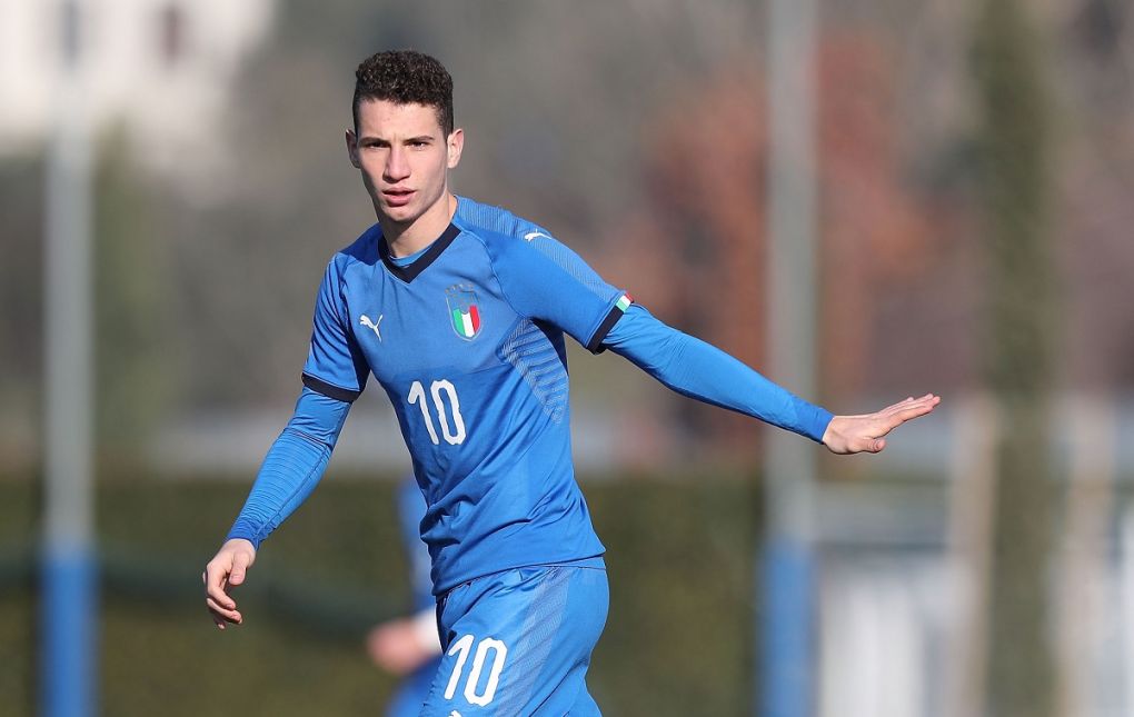 FLORENCE, ITALY - JANUARY 07: Alessandro Sala of Italy U18 in action during the friendly match between Italy U18 and Selezione A at Centro Tecnico Federale di Coverciano on January 7, 2019 in Florence, Italy. (Photo by Gabriele Maltinti/Getty Images)