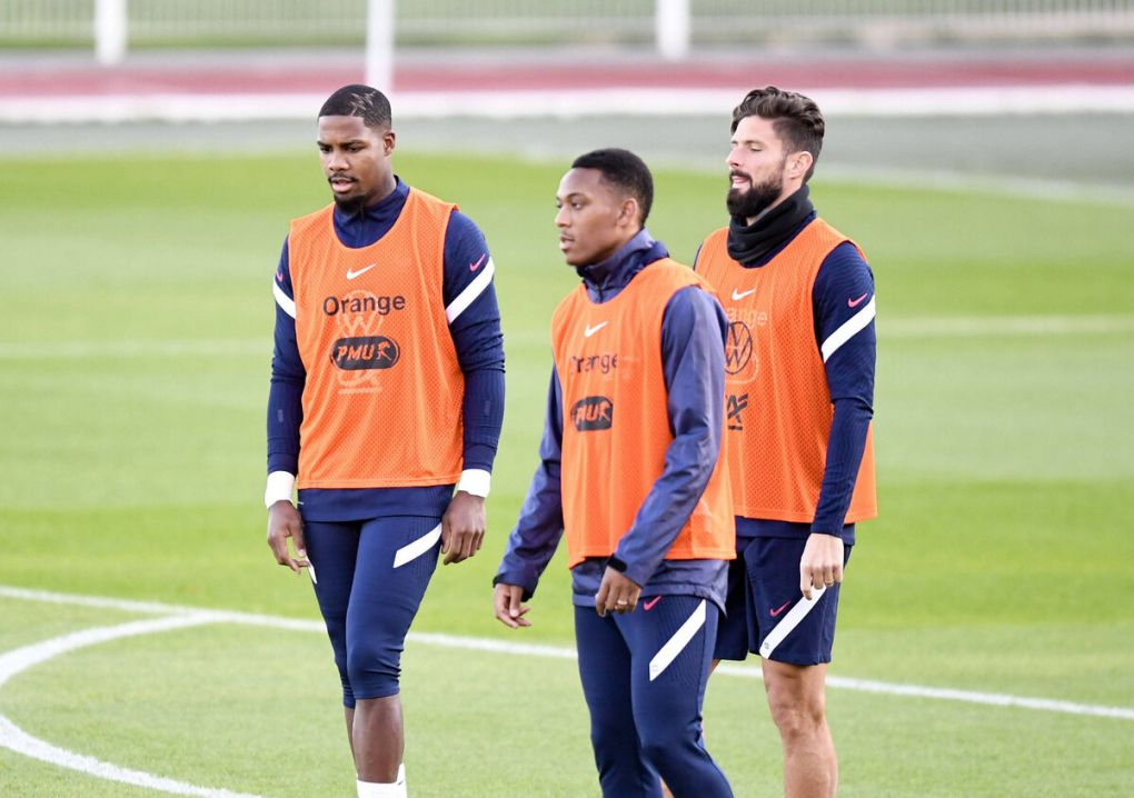 09 OLIVIER GIROUD FRA - 16 MIKE MAIGNAN LIL FOOTBALL : Equipe de France - Entrainement - 09/10/2020 FEP/Panoramic PUBLICATIONxNOTxINxFRAxITAxBEL