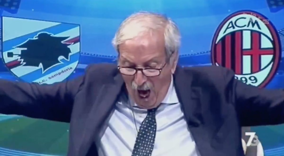 Watch: Crudeli's exuberant reaction in the studio as Milan win against ...