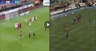 Watch: The eerie similarities between Pirlo and Tonali’s first goals for AC Milan