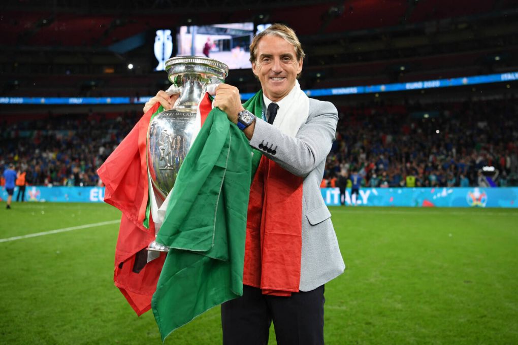 Roberto Mancini celebrate the victory of the Italian national team, Nationalteam at the 2020 European Championships at Wembley Stadium. London England, July 11th, 2021 Rome Italy - ZUMAm169 0125305103st Copyright: xMassimoxInsabatox