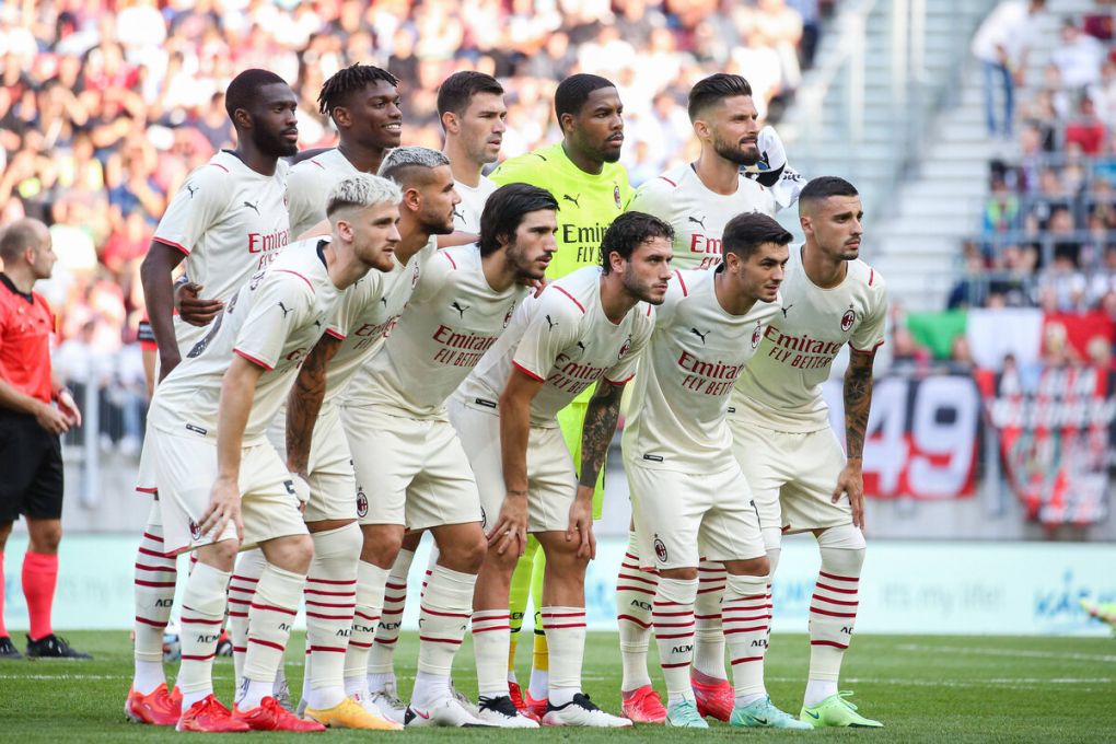 SOCCER - Madrid vs Milan, test match KLAGENFURT,AUSTRIA,08.AUG.21 - SOCCER - Primera Division, Serie A, Real Madrid CF vs AC Milan, test match. Image shows the team of Milan. PUBLICATIONxNOTxINxAUTxSUIxSWE GEPAxpictures/xDanielxGoetzhaber