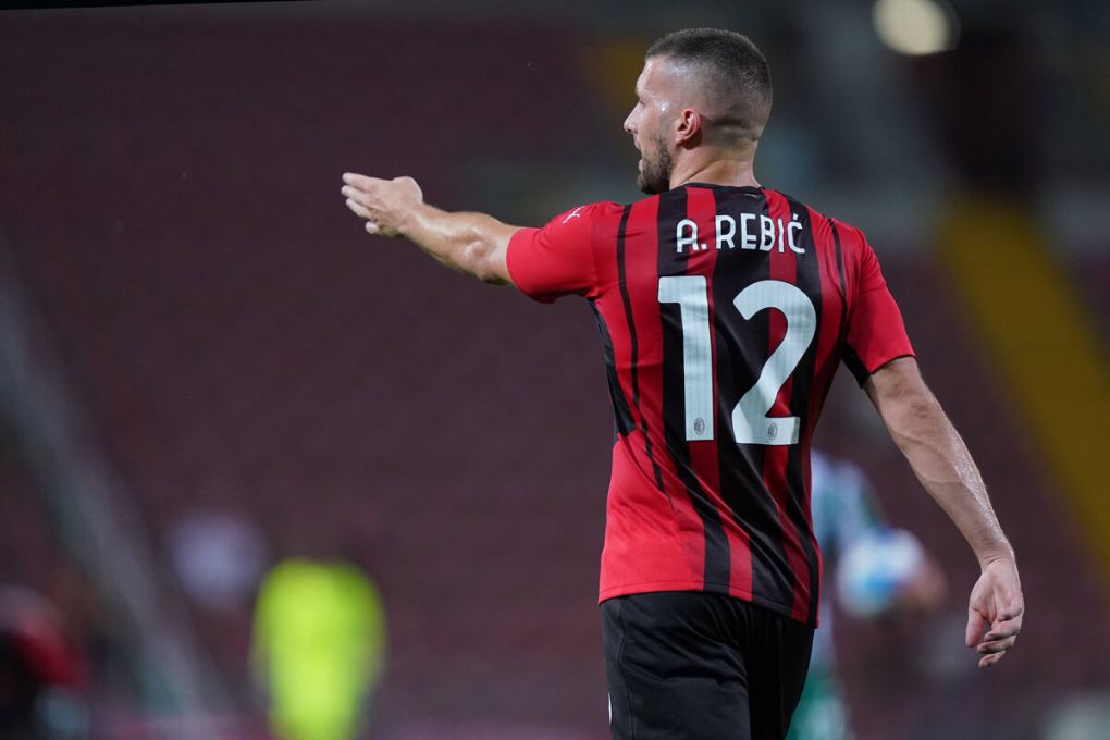 Photo Spada - LaPresse August 14 , 2021 Trieste , Italy Soccer Season 2021-2022 - friendly match Nereo Rocco Stadium Milan vs Panathinaikos In the pic: Ante Rebic PUBLICATIONxNOTxINxITAxFRAxCHN Copyright: xSpada/LaPressex