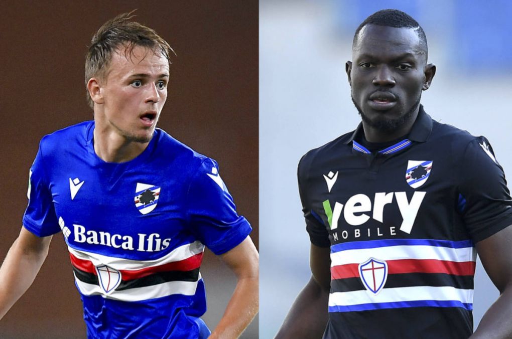 Omar Colley Mikkel Damsgaard of UC Sampdoria