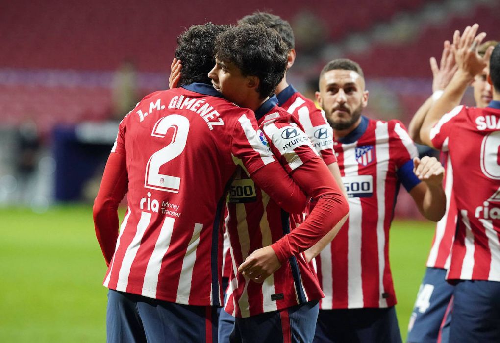 Atletico de Madrid s Jose Maria Gimenez and Joao Felix