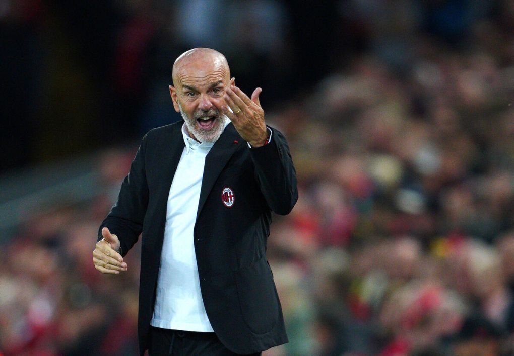 Liverpool v AC Milan - UEFA Champions League - Group B - Anfield AC Milan manager Stefano Pioli shouts on the touchline during the UEFA Champions League, Group B match at Anfield, Liverpool. Picture date: Wednesday September 15, 2021. Use subject to restrictions. Editorial use only, no commercial use without prior consent from rights holder. PUBLICATIONxINxGERxSUIxAUTxONLY Copyright: xPeterxByrnex 62446426