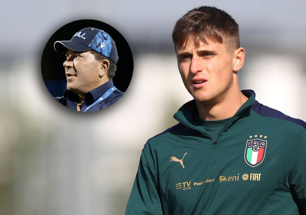 NOVARA, ITALY - OCTOBER 11: Lorenzo Colombo during the training session at Novarello Training Center on October 11, 2021 in Novara, Italy. (Photo by Jonathan Moscrop/Getty Images)