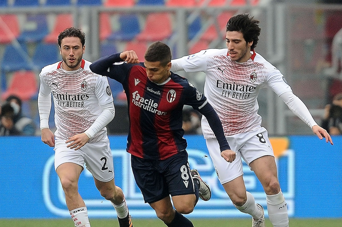Kevin Bonifazi of Bologna FC in action during the Serie A football