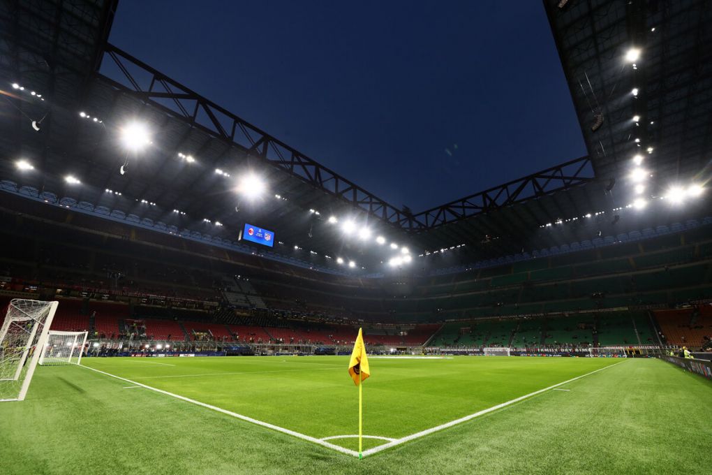 MILAN, ITALY - SEPTEMBER 28: A general view inside the stadium prior to the UEFA Champions League group B match between AC Milan and Atletico Madrid at Giuseppe Meazza Stadium on September 28, 2021 in Milan, Italy. (Photo by Marco Luzzani/Getty Images)