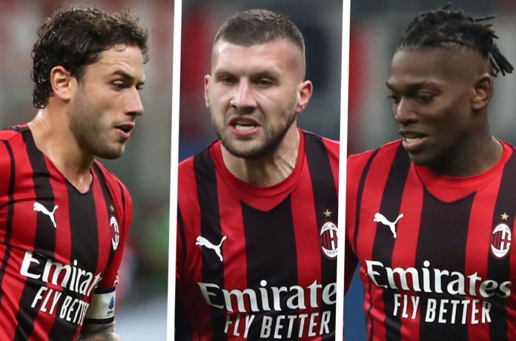 Ante Rebic Rafael Leao Davide Calabria AC Milan