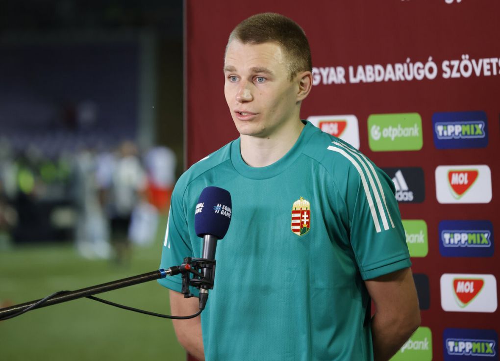 BUDAPEST, HUNGARY - JUNE 4: Attila Szalai of Hungary gives interview after the International Friendly match between Hungary and Cyprus at Ferenc Szusza Stadium on June 4, 2021 in Budapest, Hungary. (Photo by Laszlo Szirtesi/Getty Images)