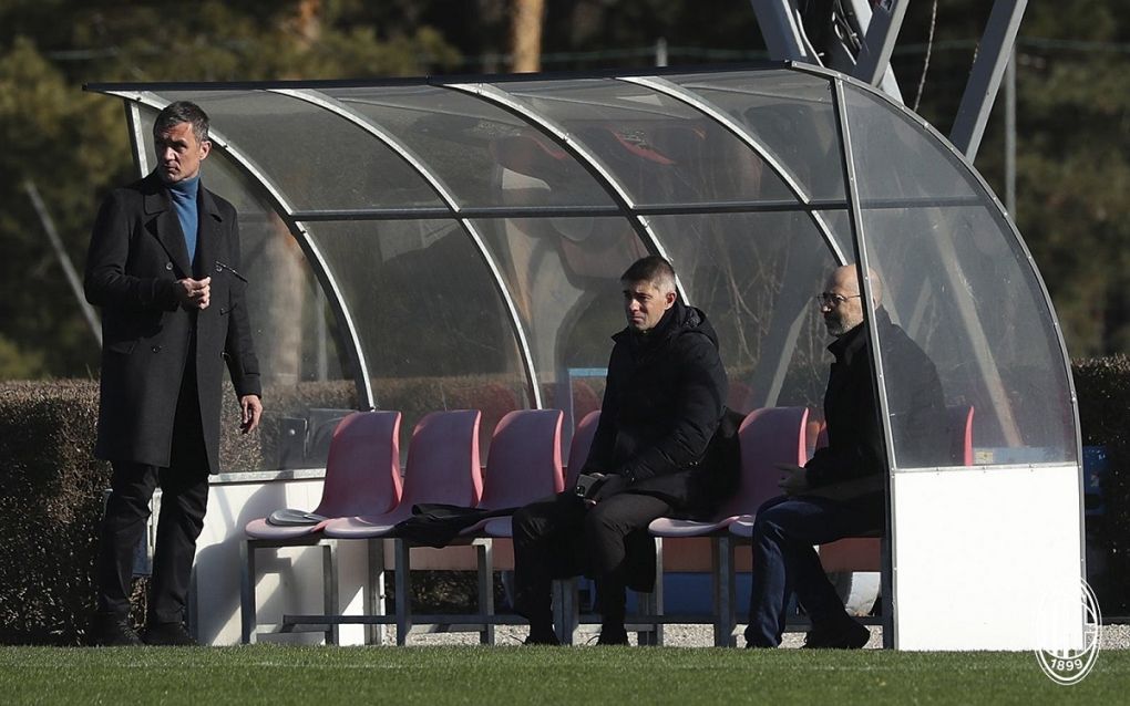 Maldini, Massara and Gazidis Milanello