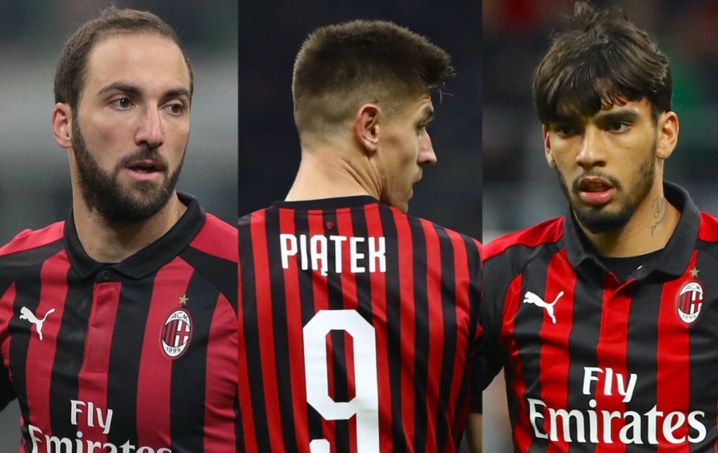 Gonzalo Higuain of Juventus, Krzysztof Piatek of Genoa and Lucas Paqueta of Flamengo.