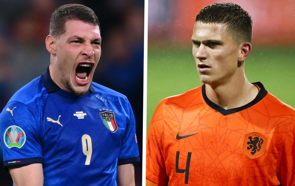 Andrea Belotti of Italy Sven Botman Netherlands