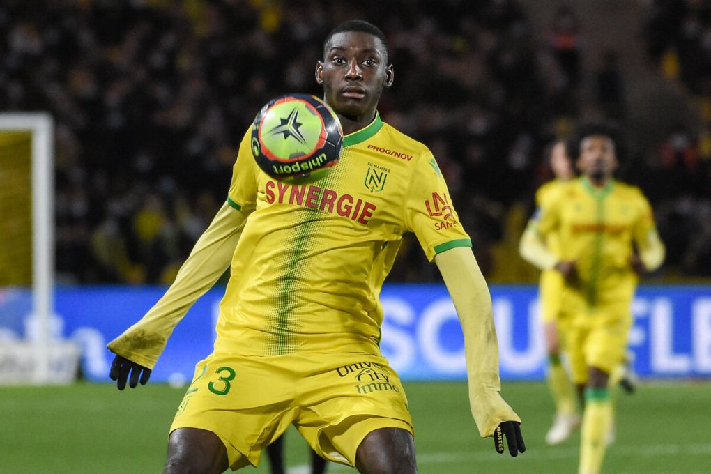 Nantes' Congolese forward Randal Kolo Muani controls the ball during the French L1 football match between FC Nantes and RC Lens at the Stade de la BeaujoireLouis Fonteneau, western France, on December 10, 2021. (Photo by Sebastien SALOM-GOMIS / AFP) (Photo by SEBASTIEN SALOM-GOMIS/AFP via Getty Images)