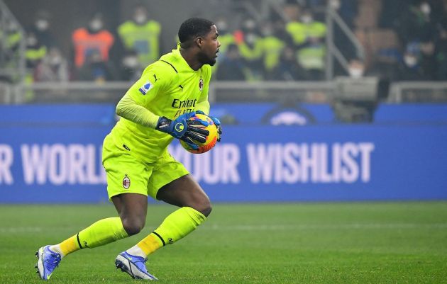 AC Milan's French goalkeeper Mike Maignan
