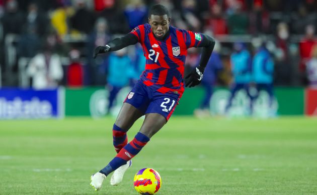 Timothy Weah #21 of the United States