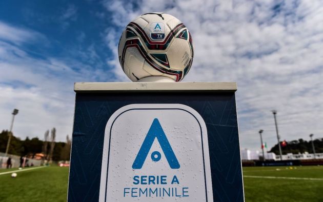 The women serie A official Puma ball is seen over a pedestal with Serie A logo prior to the Women Serie A football match between AS Roma and FC Internazionale at stadio Agostino Di Bartolomei, Roma, March 20th, 2021. AS Roma won 4-3 over FC Internazionale. Photo Andrea Staccioli / Insidefoto andreaxstaccioli