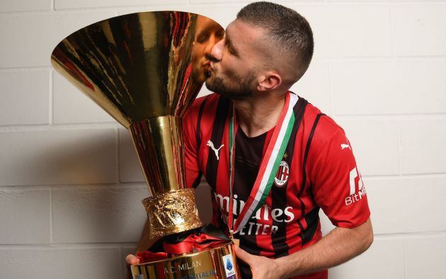 Ante Rebic of AC Milan trophy