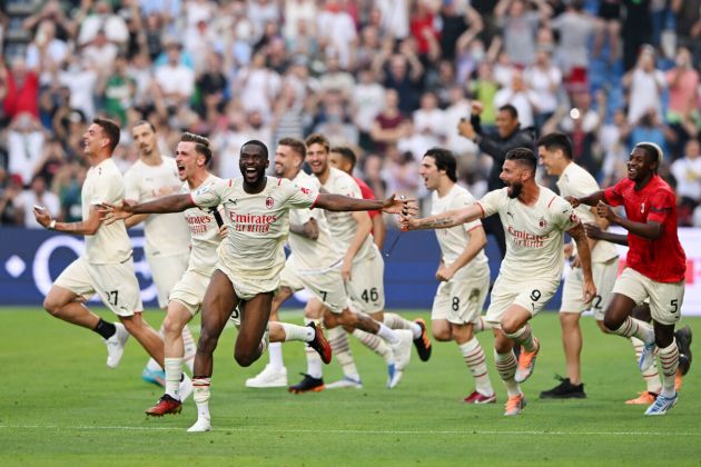 Milan players celebrate