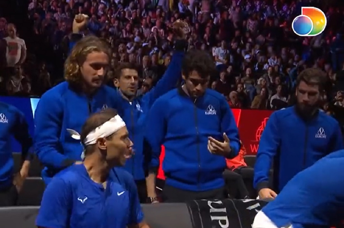 Watch Novak Djokovic sings Pioli is on fire on sidelines of Laver Cup