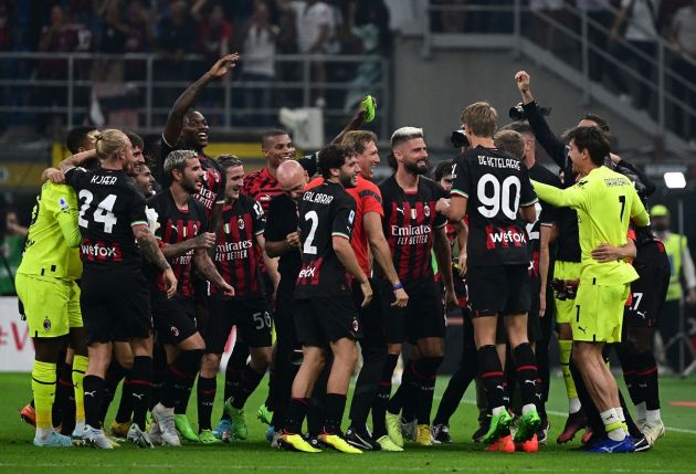 AC Milan team celebrating