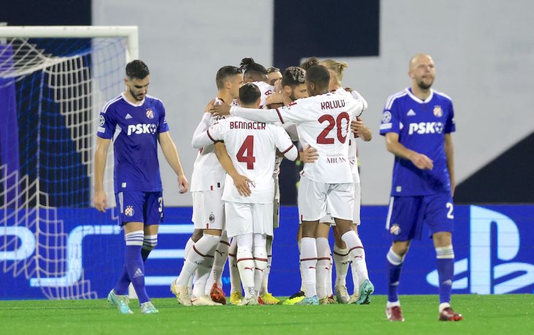 Dinamo Zagreb 0-4 AC Milan: Rossoneri jump to second in Group E with  ruthless display
