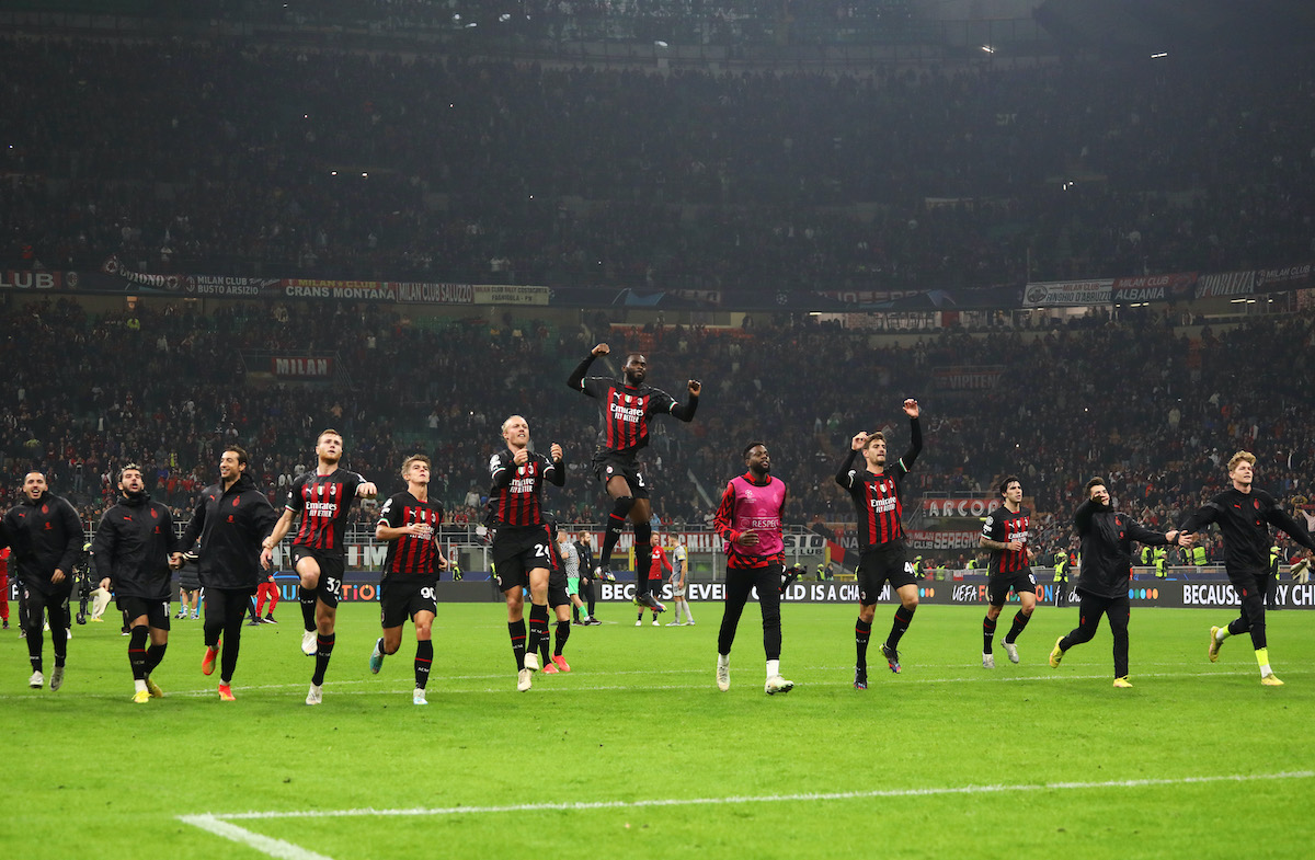 AC Milan players celebrate