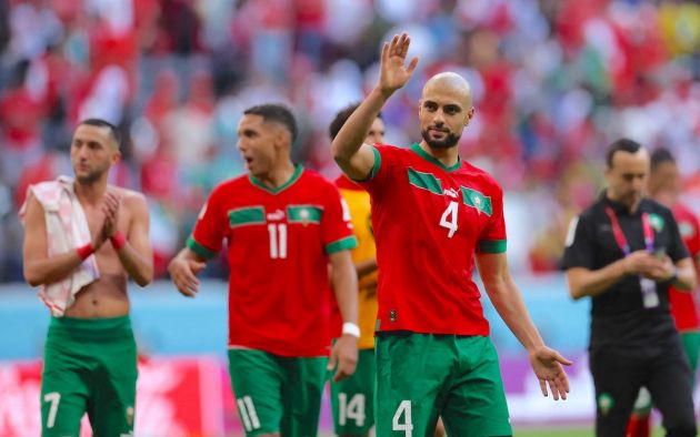 Morocco's midfielder #04 Sofyan Amrabat