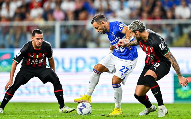 Ismael Bennacer and Theo Hernandez of Milan