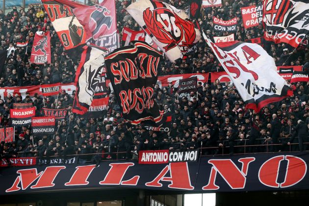 AC Milan fans show their support